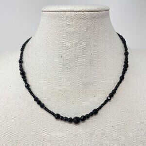 Liz & Co Faceted Black Glass Necklace‎ Goth Whimsigoth Dark Romance